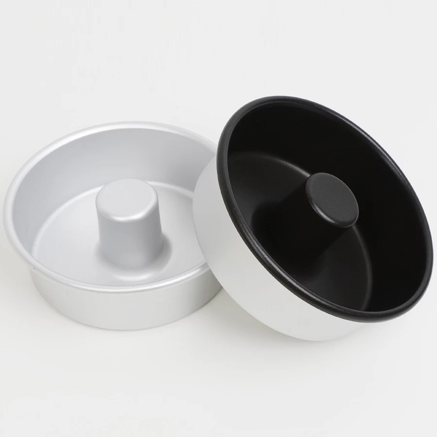 Moldes de pan de frijol jumby danés de aluminio estriado redondo, molde antiadherente, bandeja para hornear pasteles