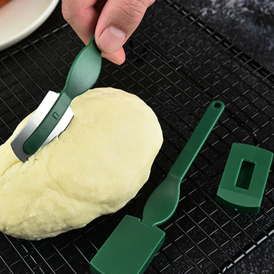 Plastic White Dough Cutter Green Carbon Bread Lame Bread Baking Accessories Set Cake and Pastry Tools