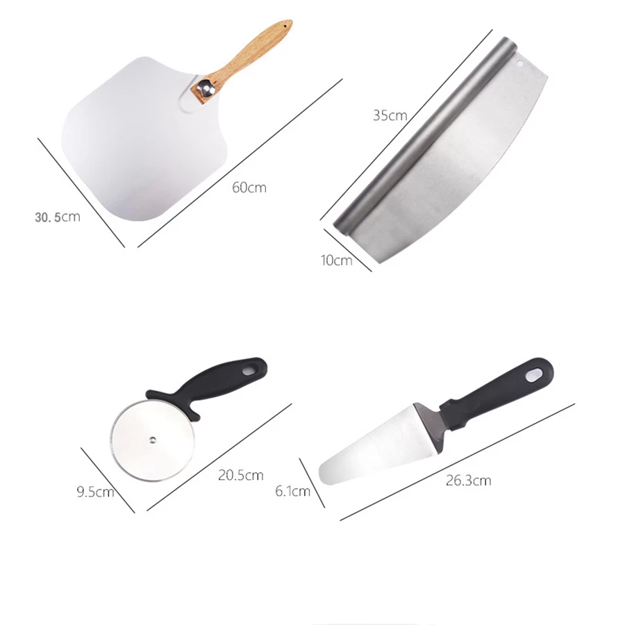 Baking Tool Rolls Cut Pizza Non-Stick Handle Round Pizza Roller Cutter Household Safety Stainless Steel Pizza Lifter