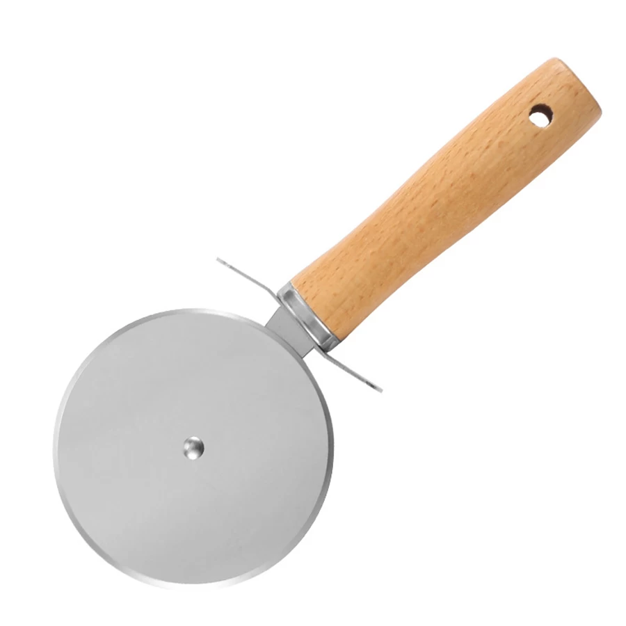 Baking Tool Rolls Cut Pizza Non-Stick Handle Round Pizza Roller Cutter Household Safety Stainless Steel Pizza Lifter