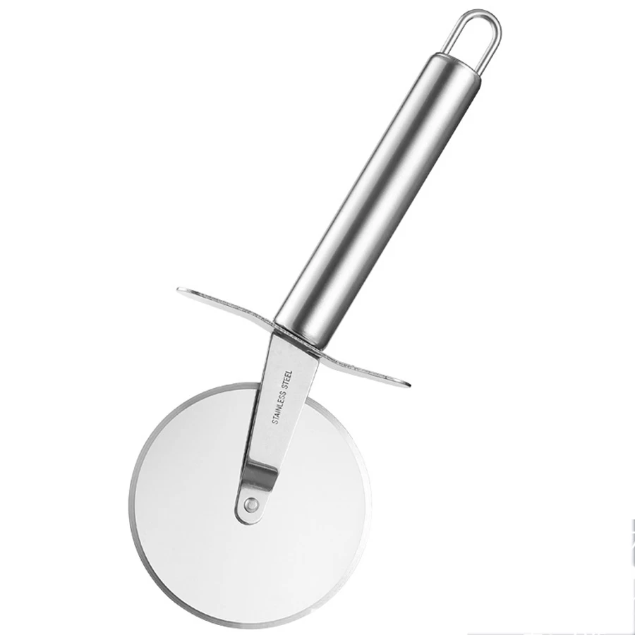 Baking Tool Rolls Cut Pizza Non-Stick Handle Round Pizza Roller Cutter Household Safety Stainless Steel Pizza Lifter