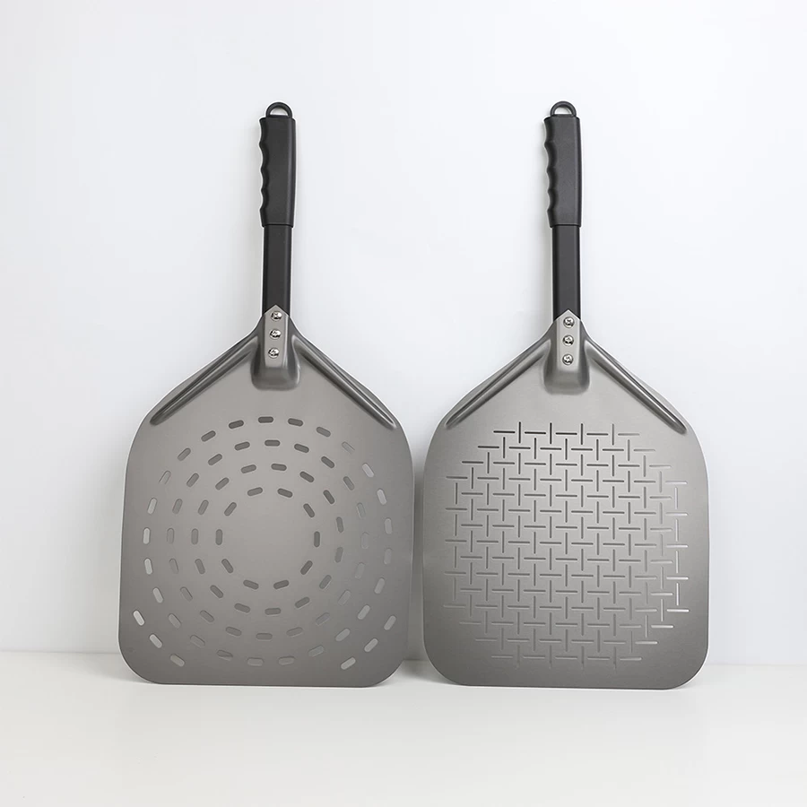 Healthy Cooking Pizza Turning Peel Round With Detachable Beech Handle Stainless Steel Pizza Peel With Cutter Set - COPY - 3qndrr