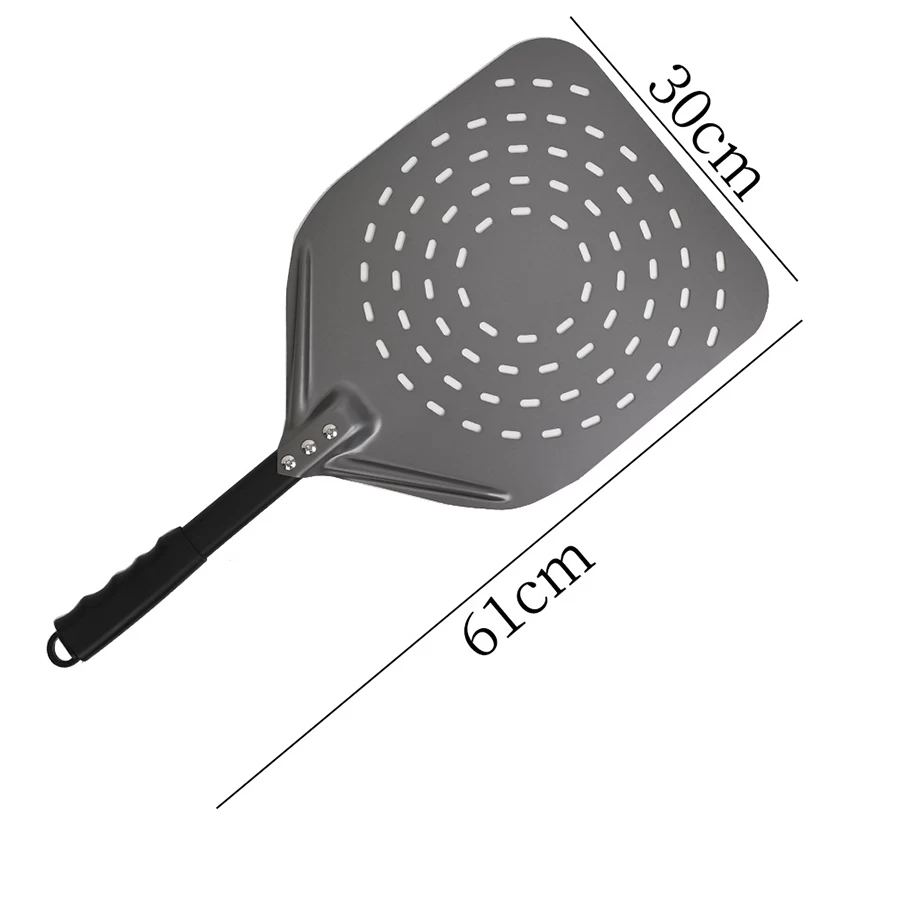 Healthy Cooking Pizza Turning Peel Round With Detachable Beech Handle Stainless Steel Pizza Peel With Cutter Set - COPY - 3qndrr