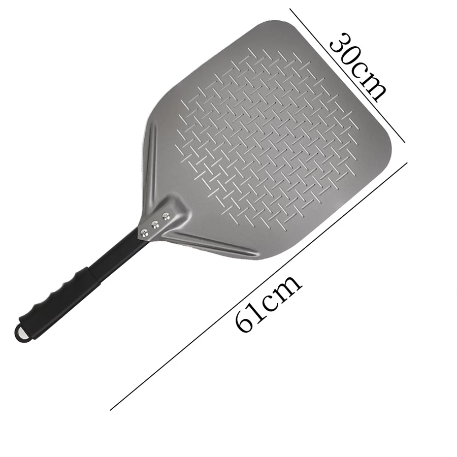 Healthy Cooking Pizza Turning Peel Round With Detachable Beech Handle Stainless Steel Pizza Peel With Cutter Set - COPY - 3qndrr