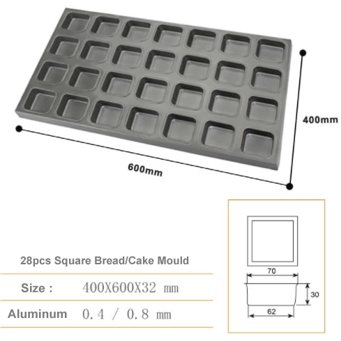 DIY pastel pan molde ecológico antiadherente 28 Uds cuadrado Cupcake moldes Muffin horno hornear molde