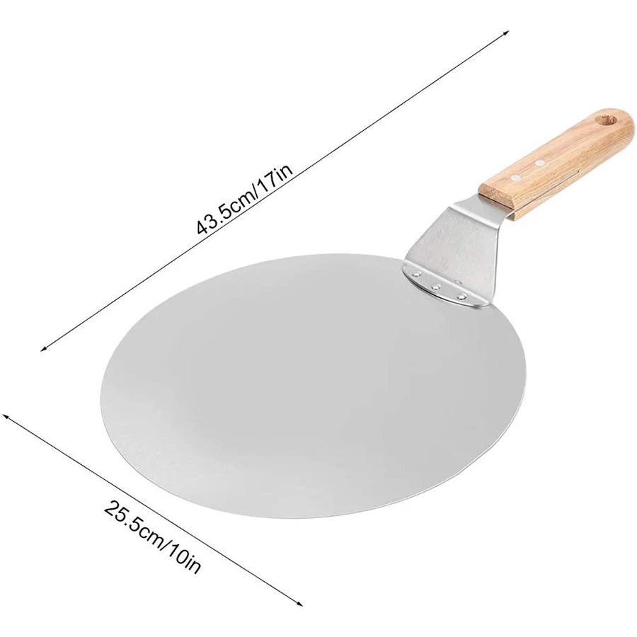 Pelle de cuisson courte qui respecte l'environnement avec la pizza en aluminium de poignée en bois tournant la peau ronde