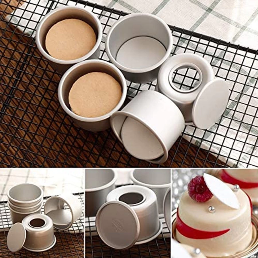 La hornada amistosa de Eco equipa las mini tortas Bundt de forma redonda de aluminio de 6 pulgadas de las cacerolas para pasteles