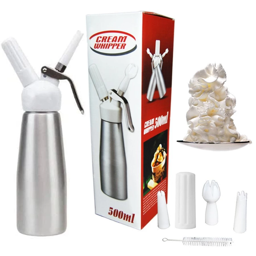 500ml Ice Cream Maker Aluminum Cream Whipper Whipped Cream Dispenser -  China 8g Nitrous Oxide Gas, N2o Whipped Cream Chargers