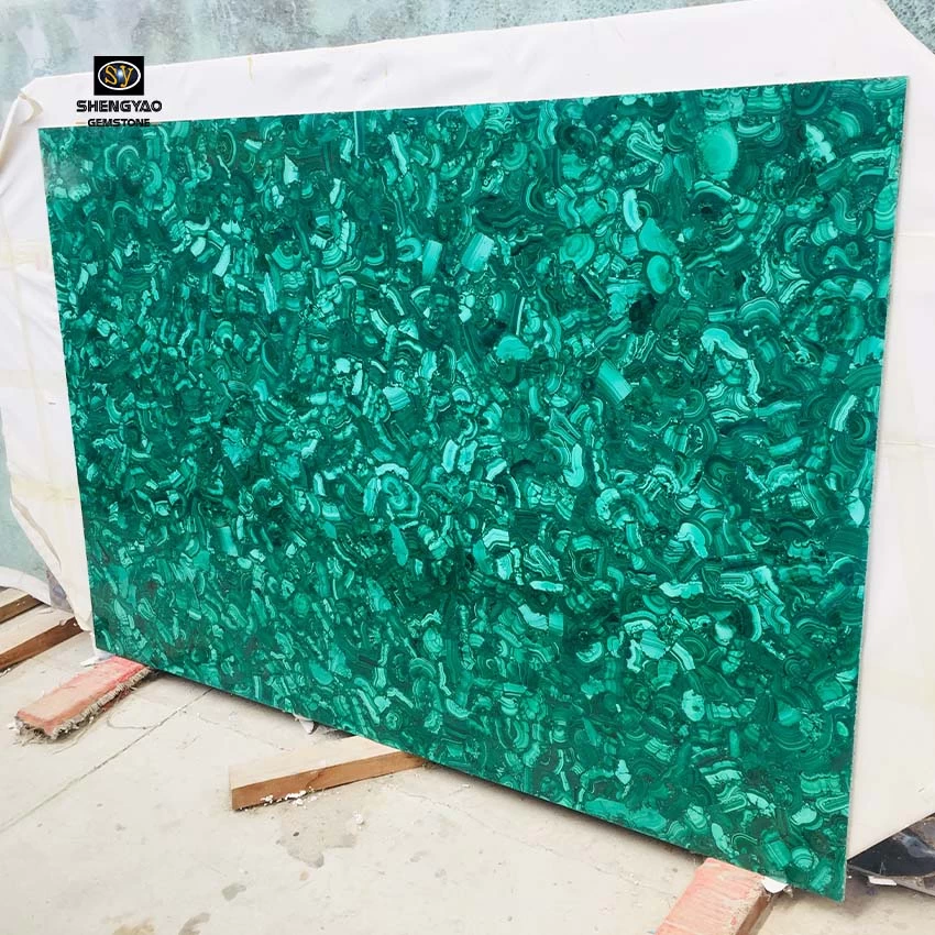 Зеленая малахитовая плита, полудрагоценная каменная плита оптовик,  пользовательская плита драгоценного камня завод