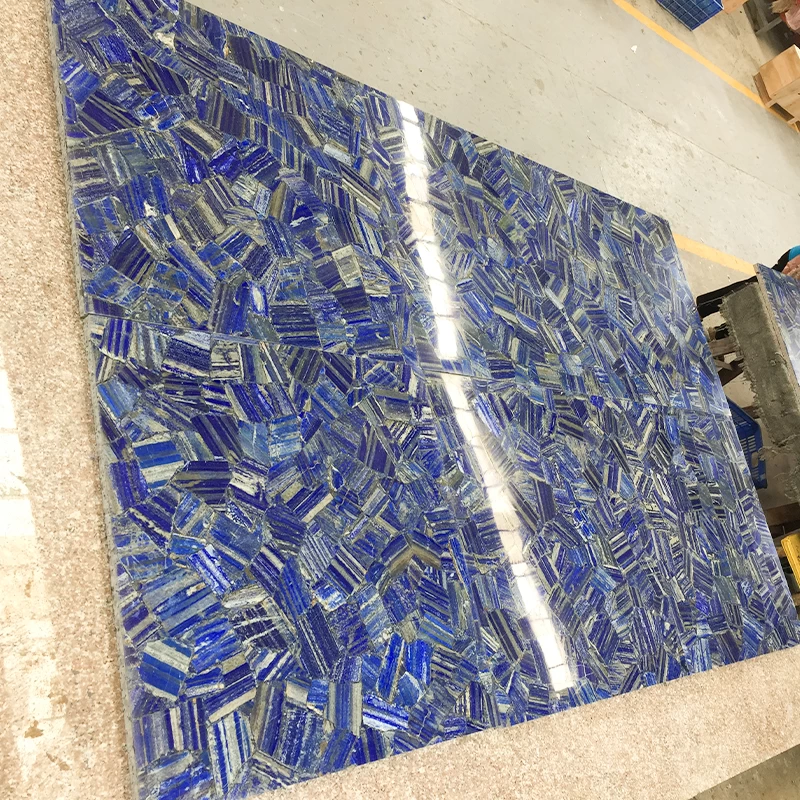 Blaue Streifenbeschaffenheit Lapis Lazuli Edelsteinplatte