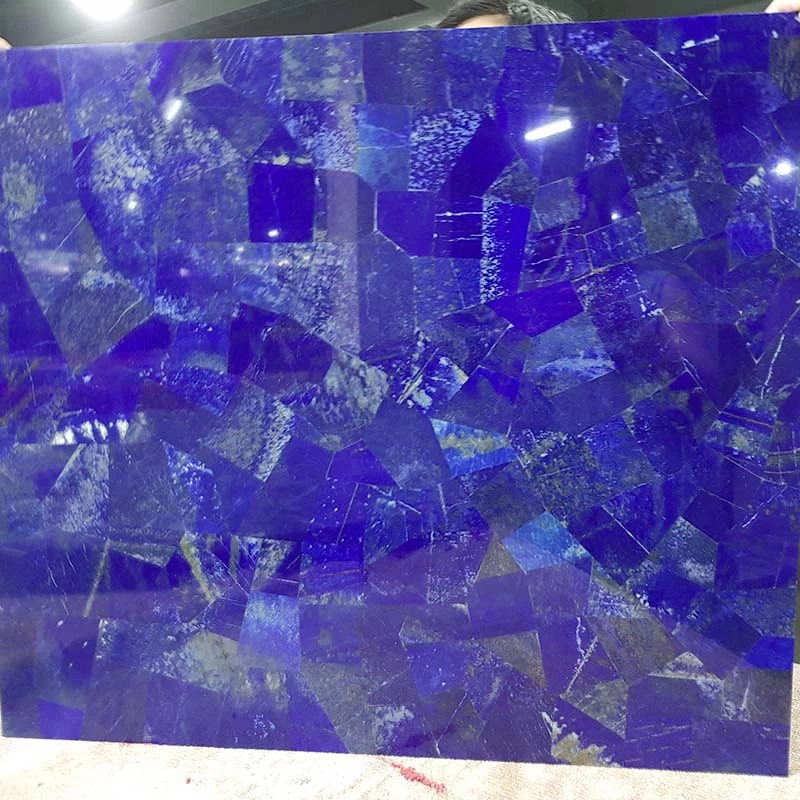 Dalle de pierres précieuses bleu lazuli bleu