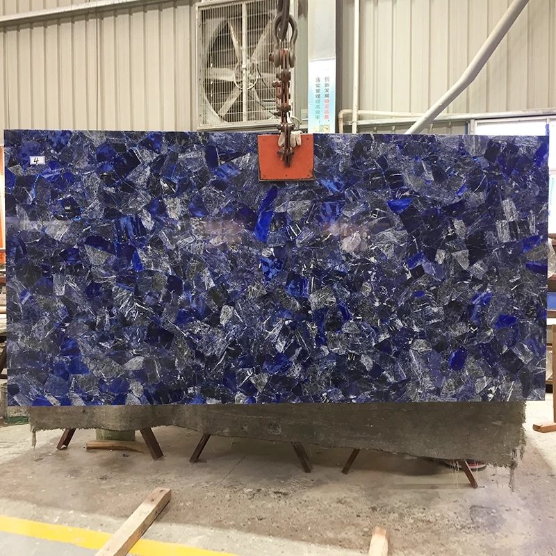 Blue Sodalite Blue Jasper Gemstone Slab | Translucent Semi Precious Stone Slabs Manufacturer China