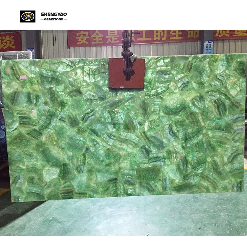 Textured Green Fluorite Gemstone Slab