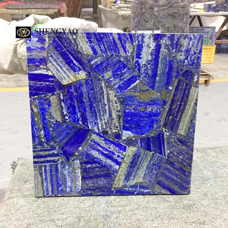 Customized 600 X 600 Lapis Lazuli Tile Gemstone Slab