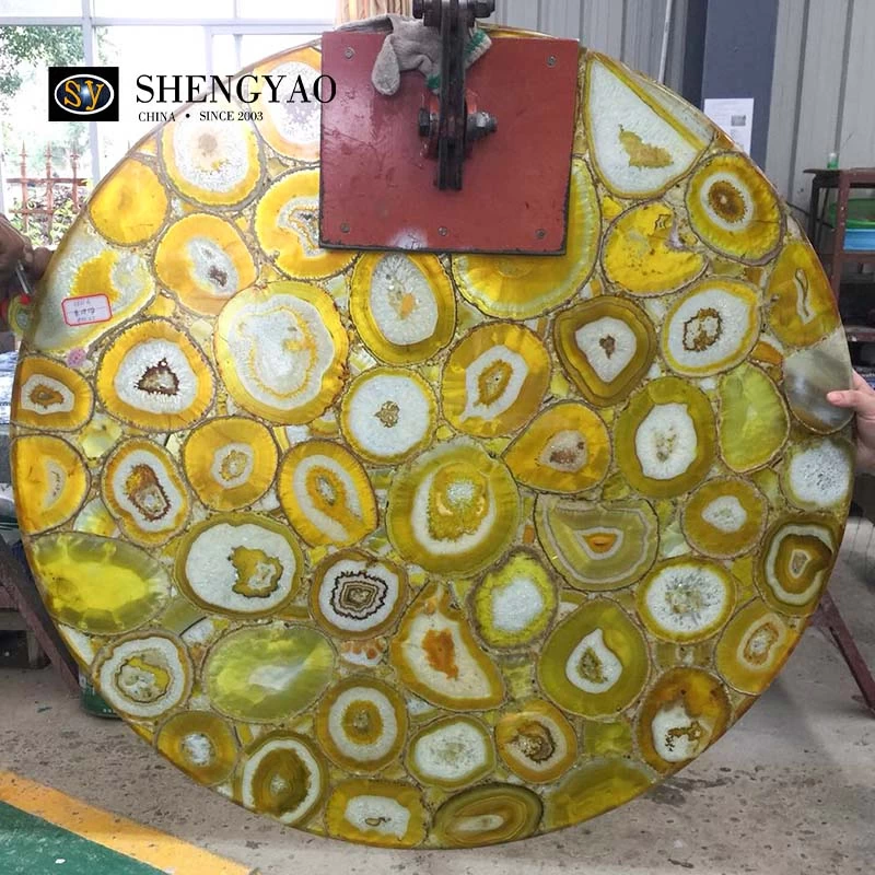 Gemstone Countertop Yellow Agate Table Top On Sale