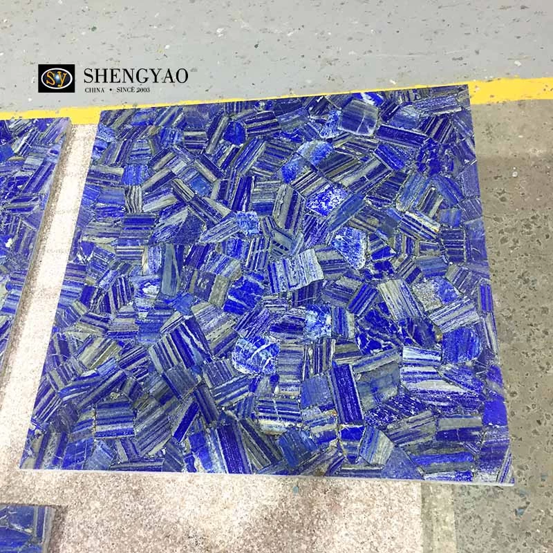 Customized 600 X 600 Lapis Lazuli Tile Gemstone Slab