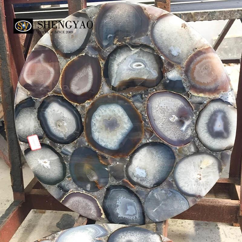 Natural Gray Agate Gemstone Table Top Wholesale