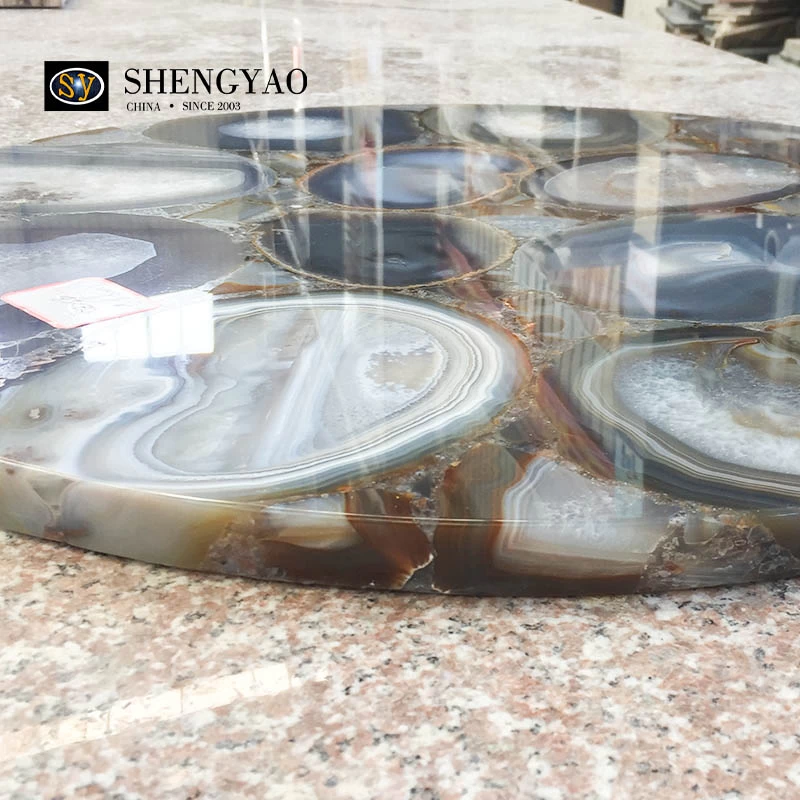 Natural Gray Agate Gemstone Table Top Wholesale