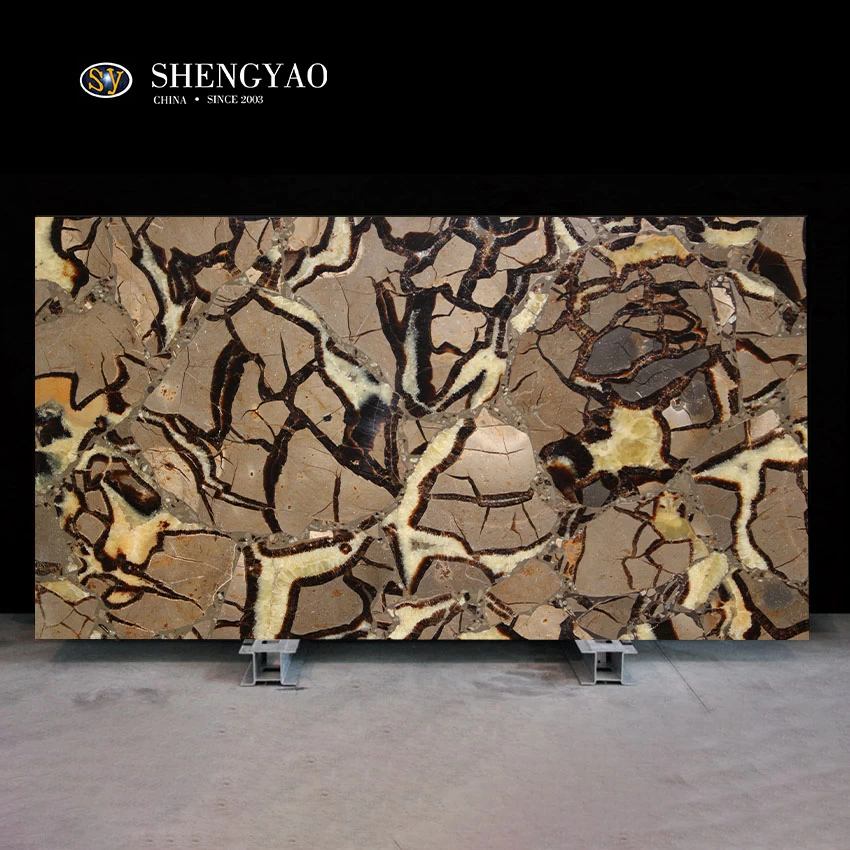 Customized Leopard Grain Stone Gemstone Slab