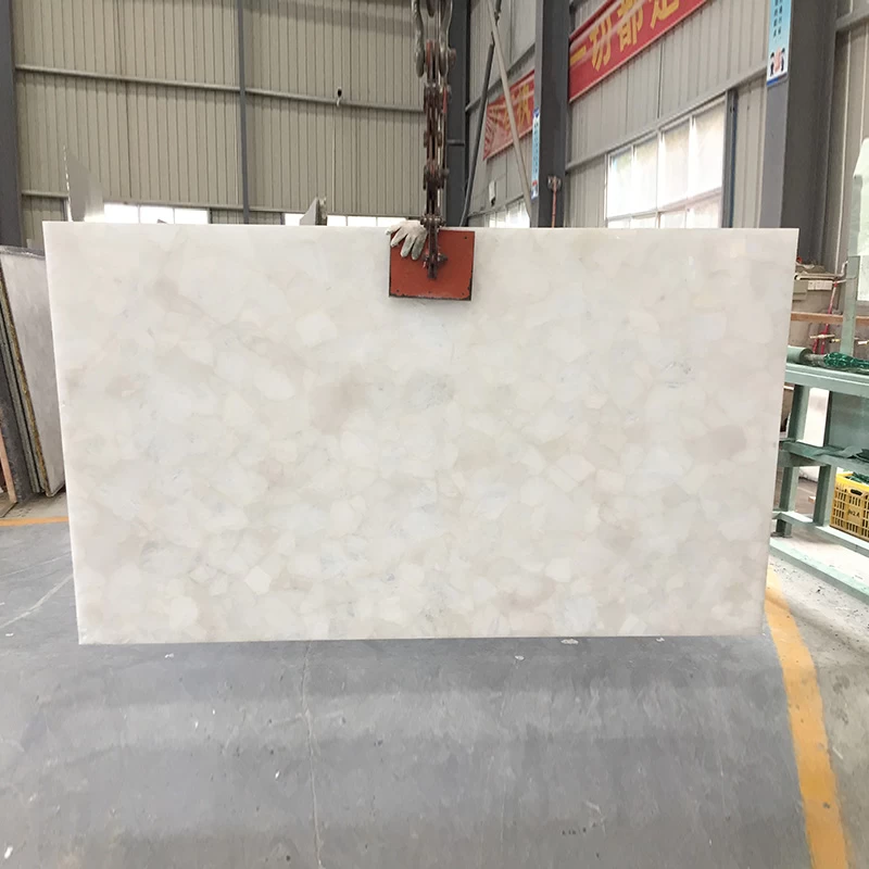 Backlit White Crystal Slab | Gemstone Slab Supplier China