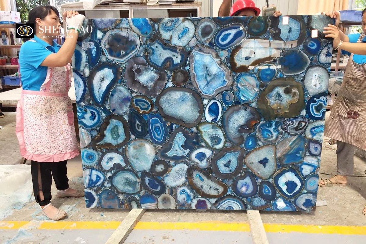 Blue agate deals stone for sale