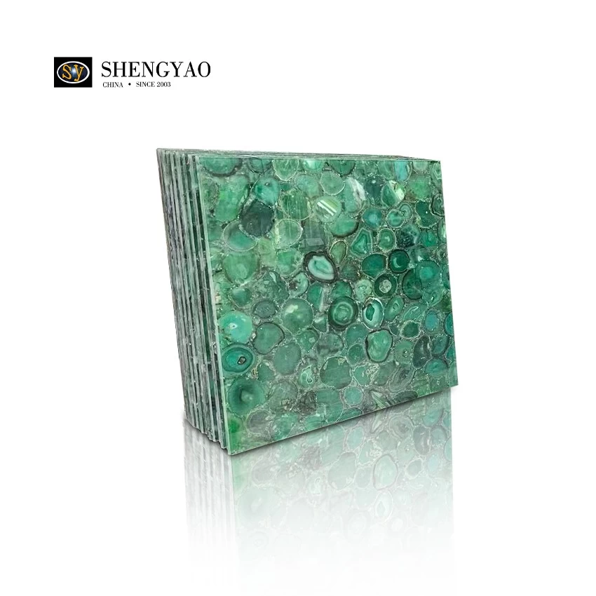1000X1000mm Green Agate Tile Gemstone Slab