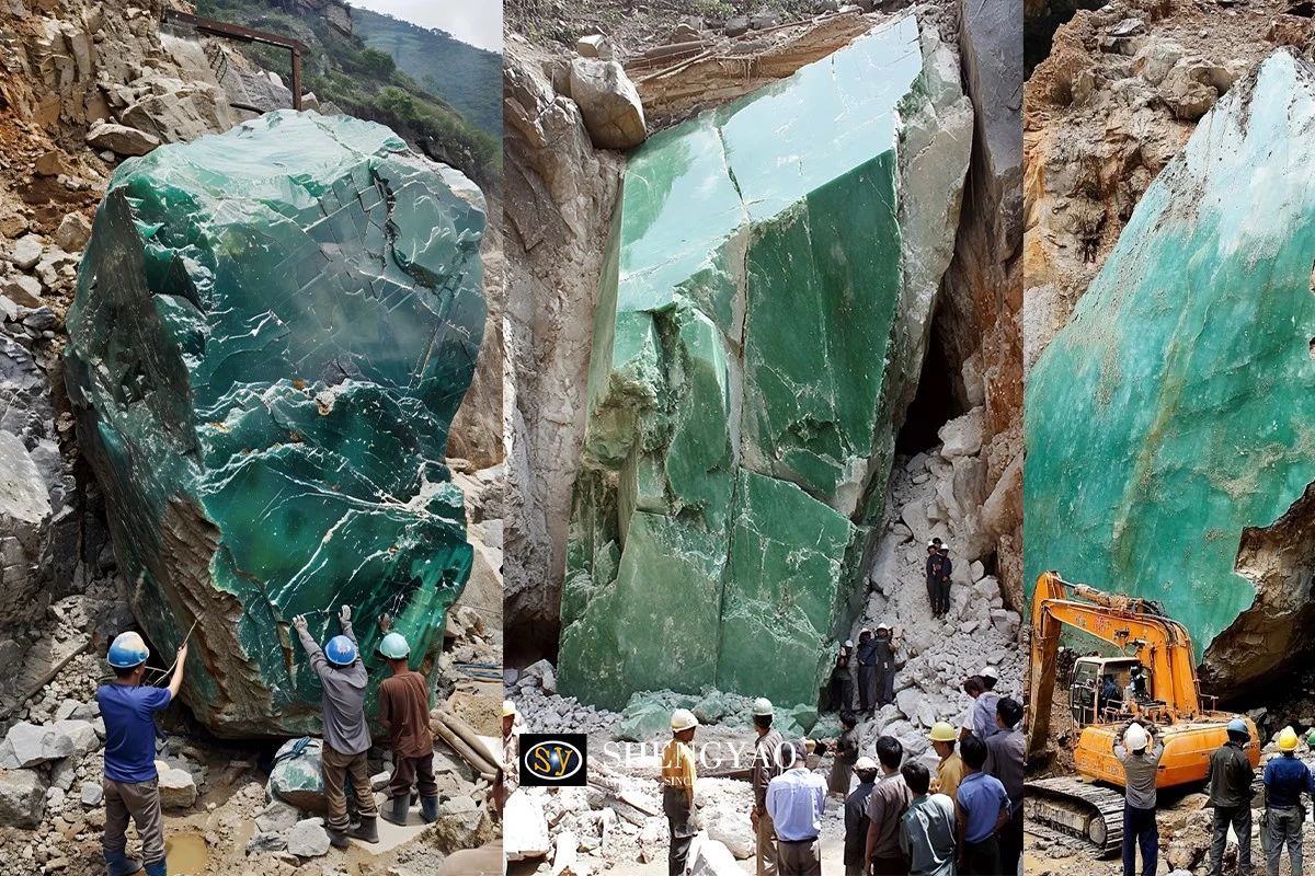 green jade raw stone
