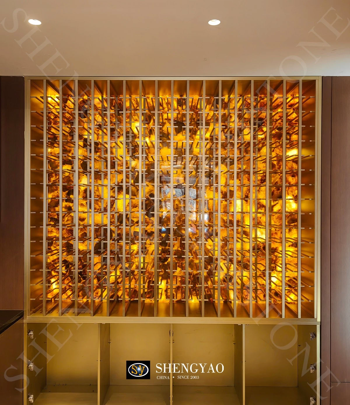yellow crystal wall panel