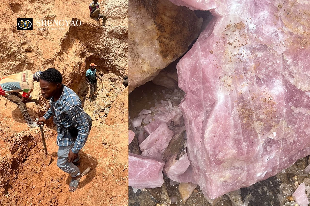 natural rose quartz slab