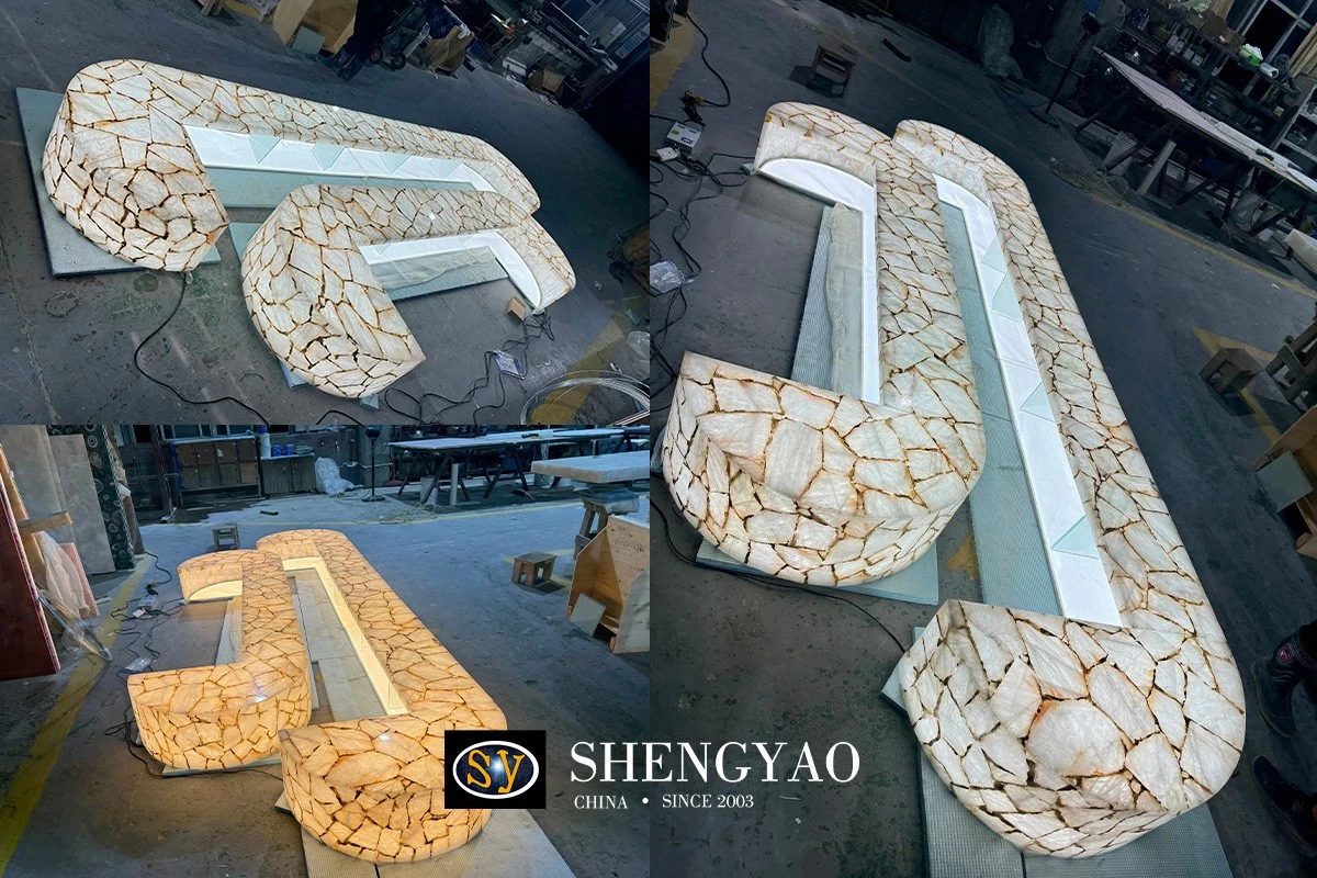 custom natural crystal stone quartz countertop