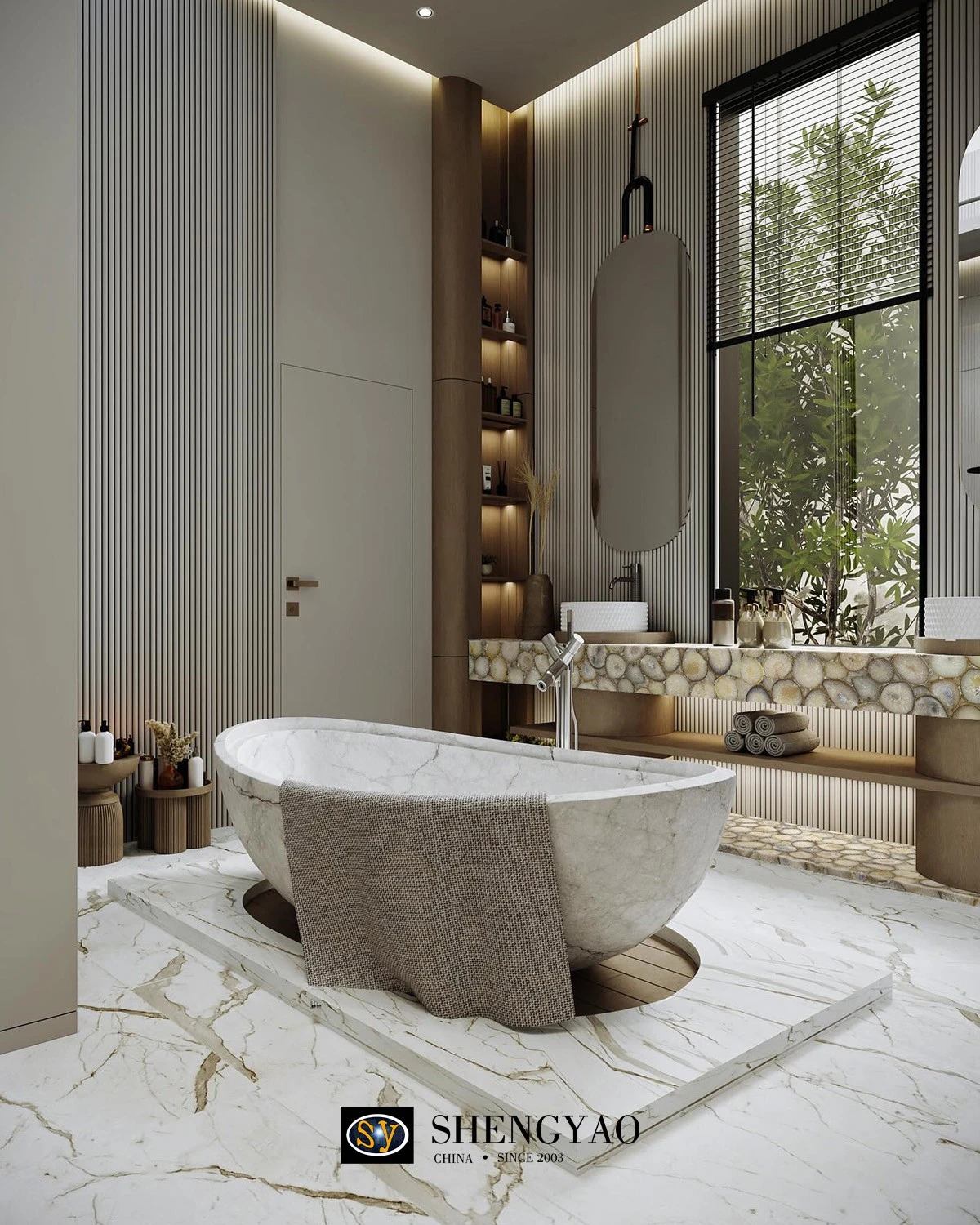 white marble semi precious stone agate countertop