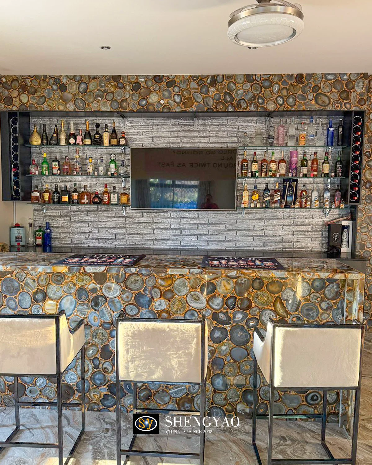 gemstone agate mini home bar
