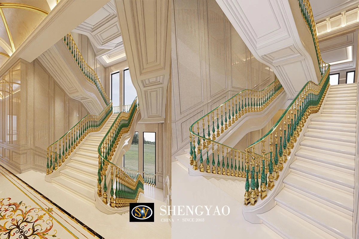 Malachite Balustrade Luxury Villa Decoration
