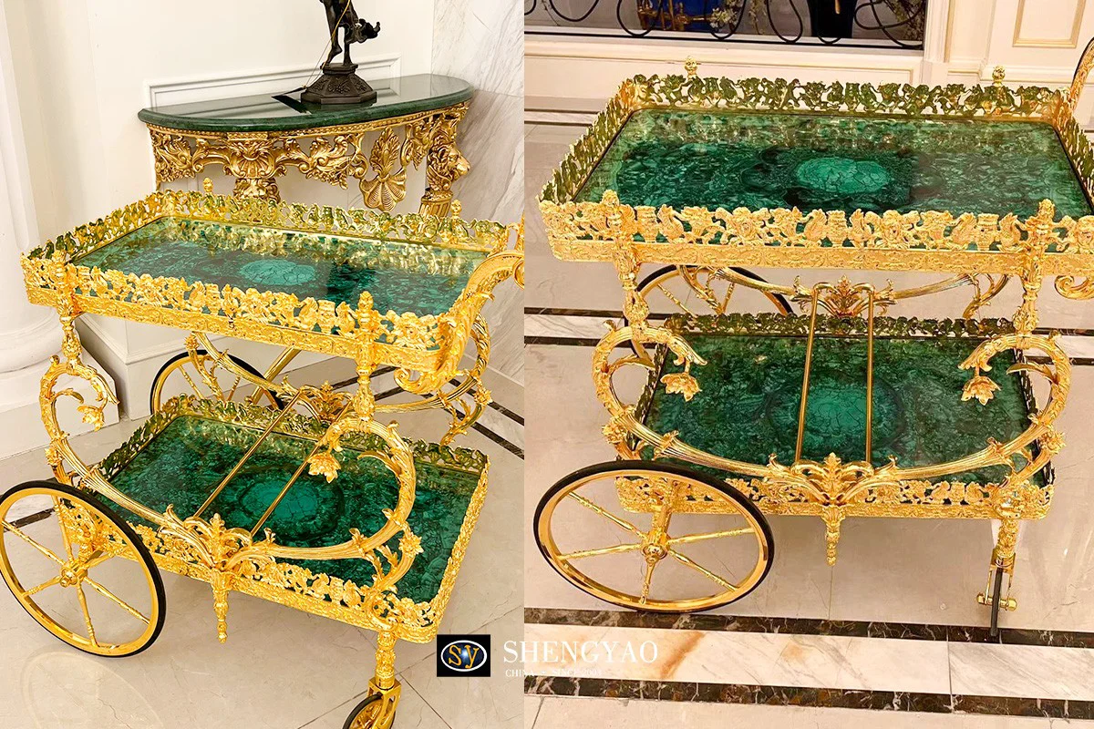 Malachite Serving Trolley bar cart serving cart dining cart