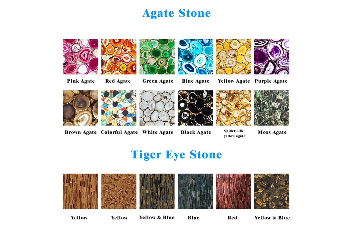 Semi Precious Stone slab Agate tiger eye Stone slab