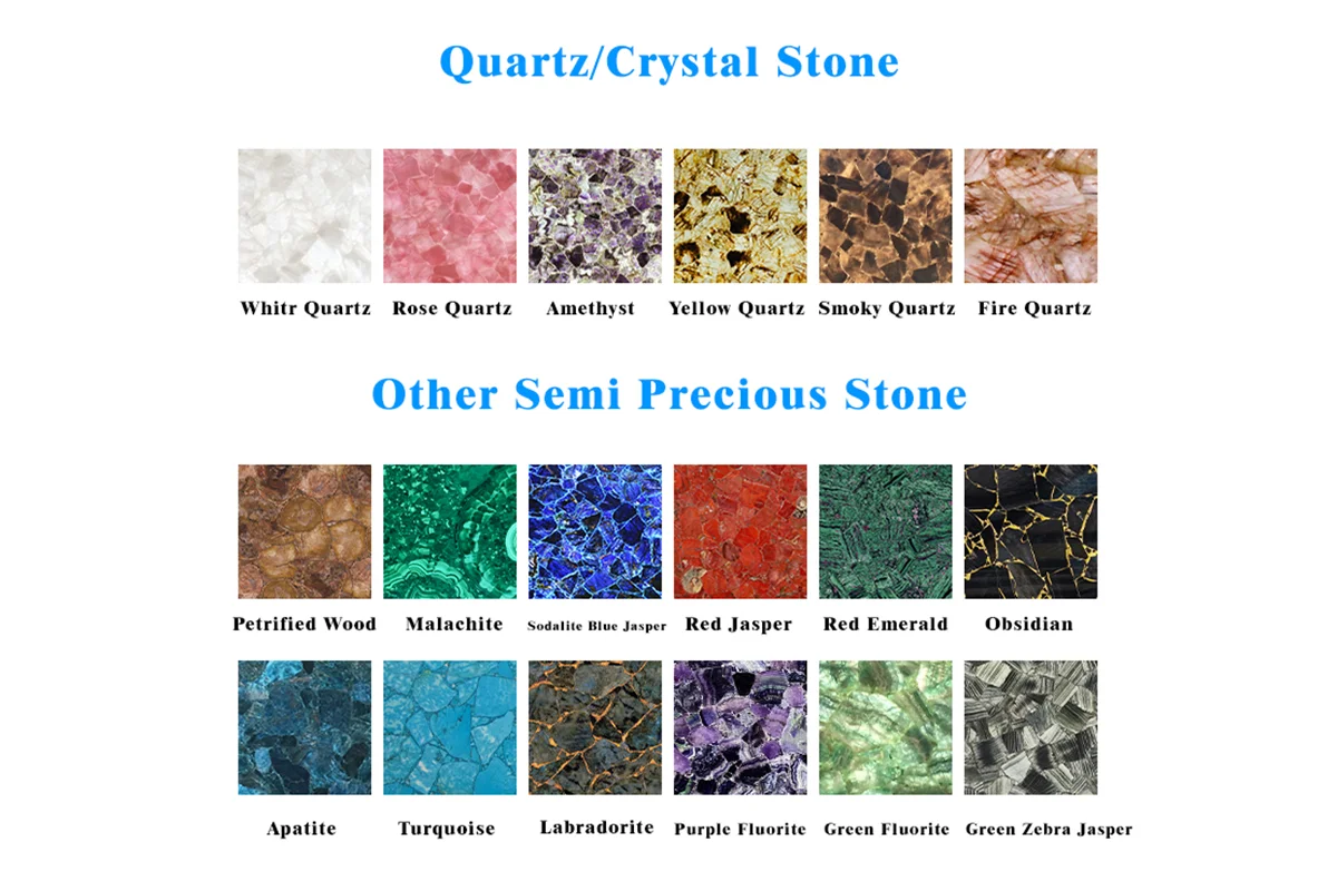 Semi Precious Stone slab quartz crystal slab Malachite slab