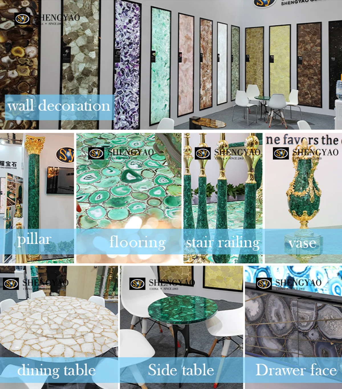 Semi Precious Stone slab Wall panel floor Countertop