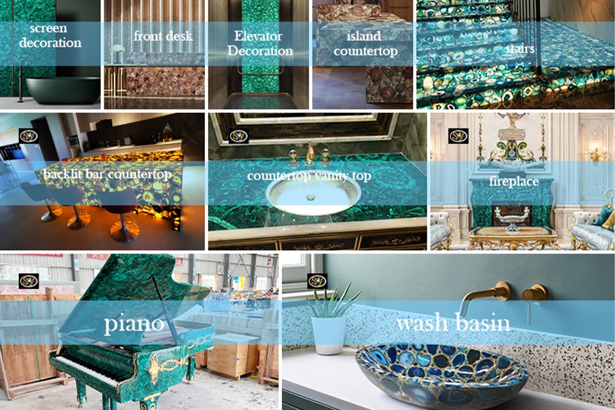 Backlit Translucent Semi Precious Stone slab