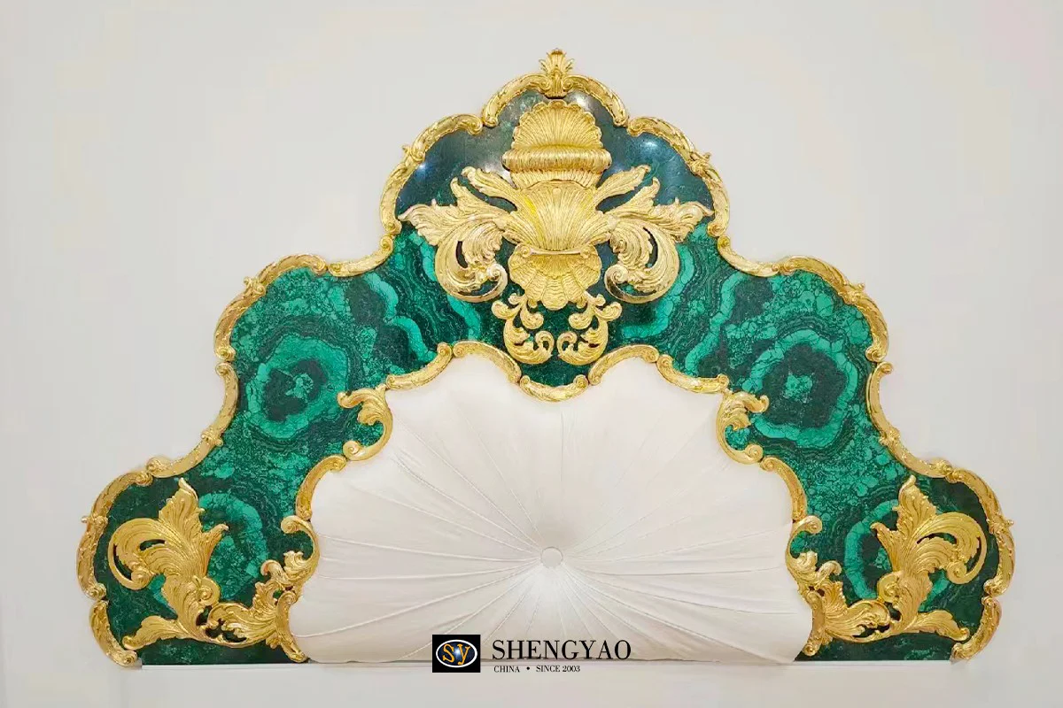 Custom Malachite inlay Furniture with brass