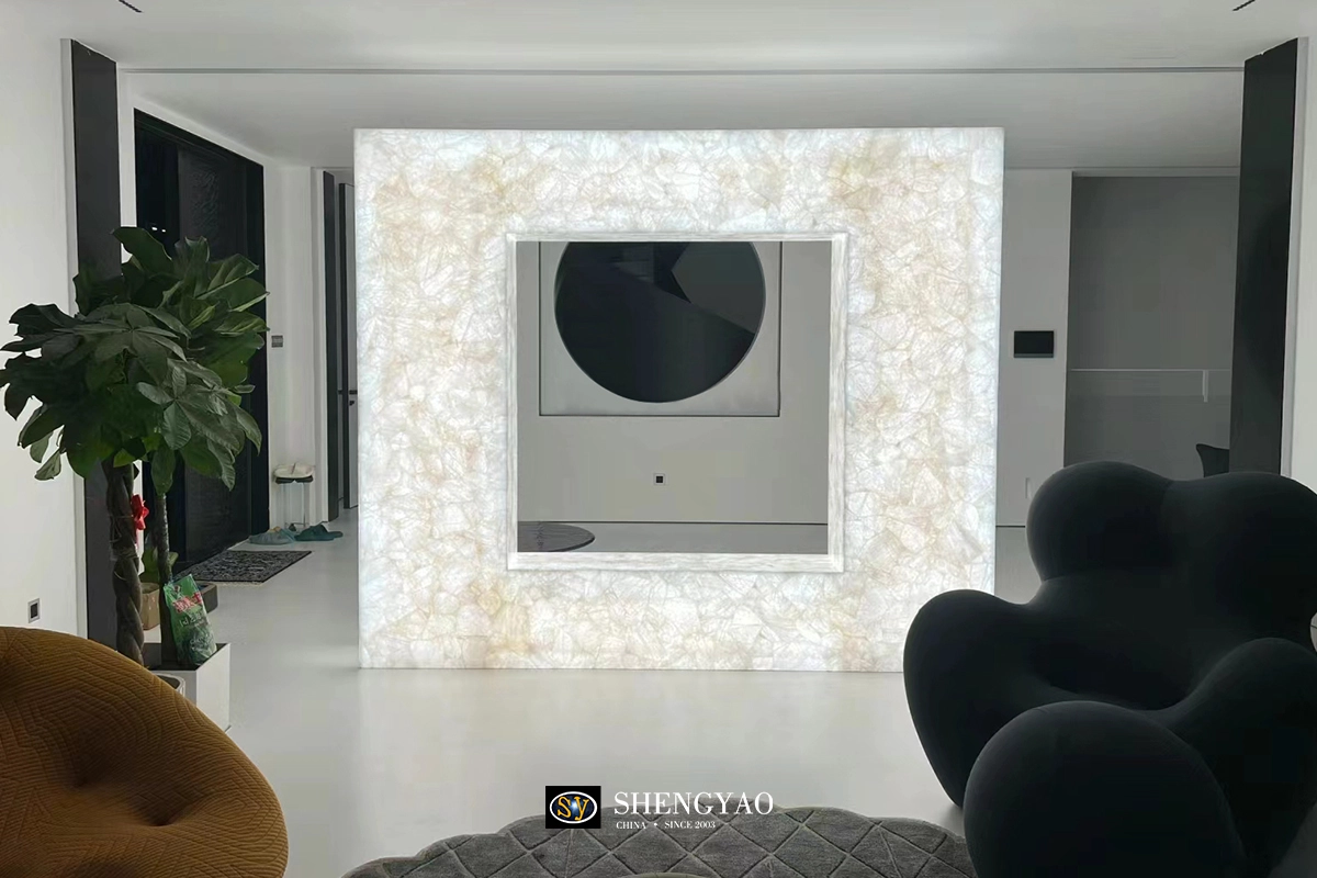 white semi precious stone slab crystal quartz slab