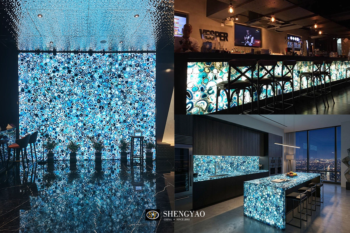 translucent blue agate slab manufacturer