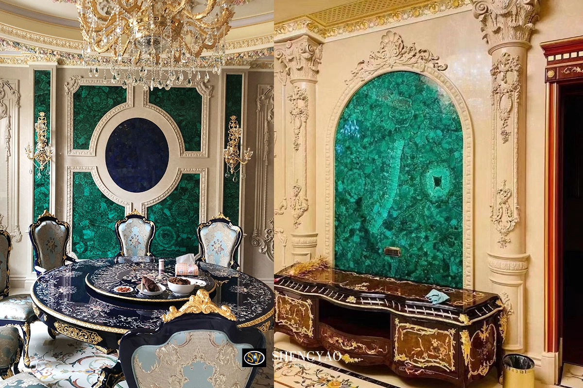 malachite semi precious stone slab manufacturer