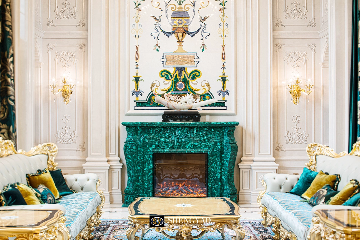 custom malachite fireplace factory