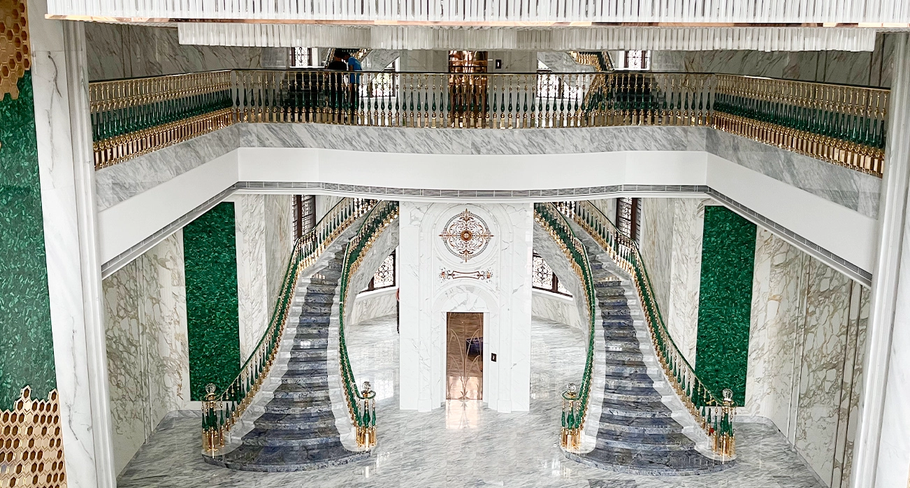 green malachite slab for villa decoration