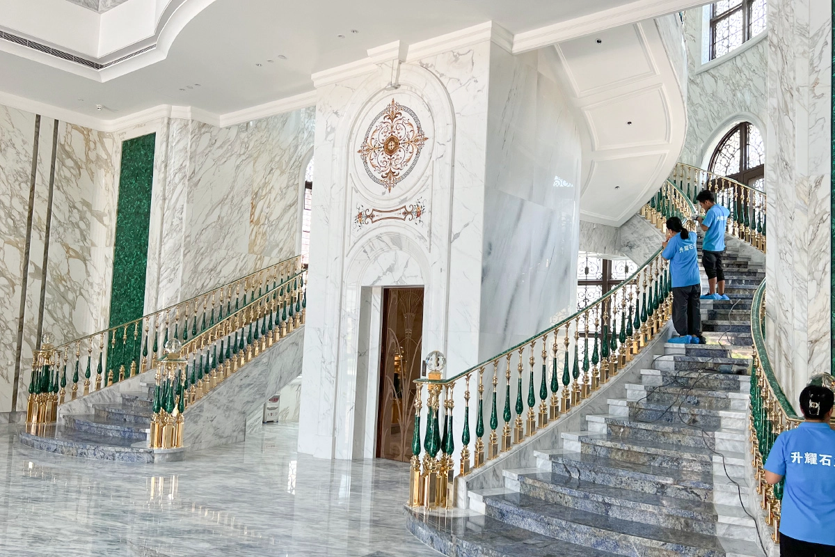 malachite stair railings, balustrades