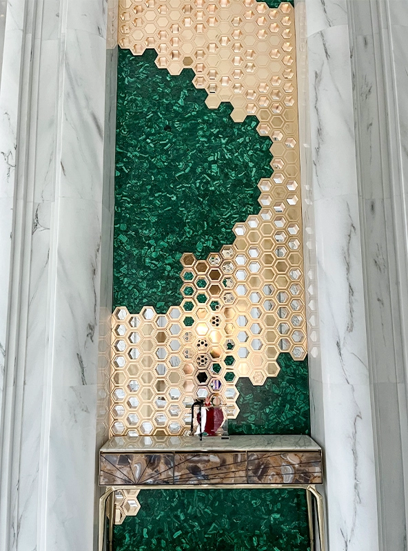 malachite feature wall