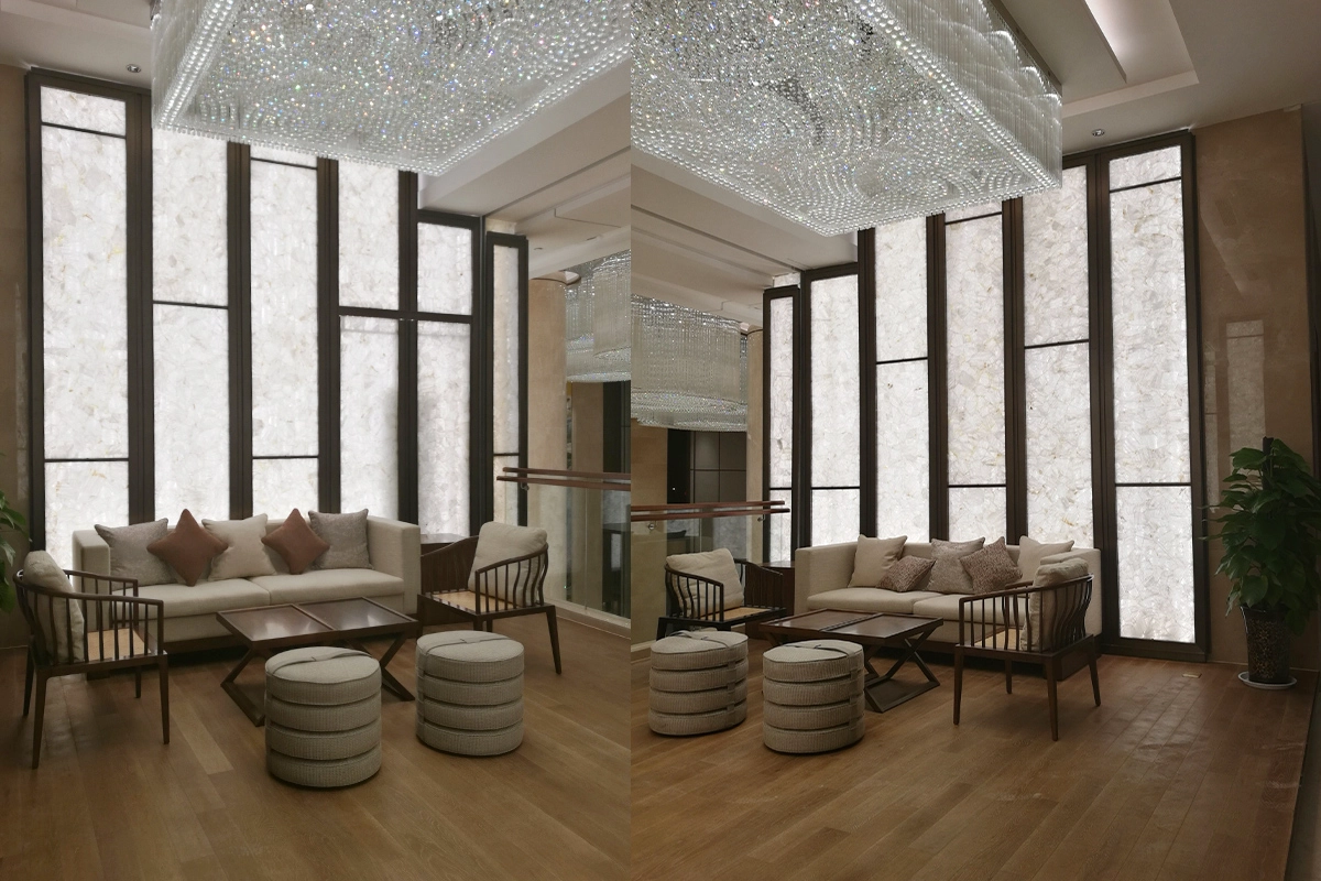 white semi precious stone slab factory