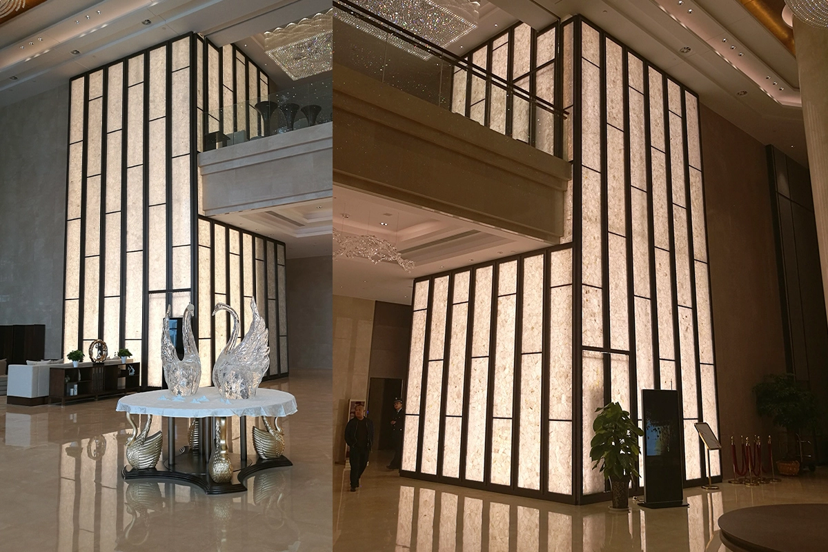 translucent backlit white crystal quartz slab factory