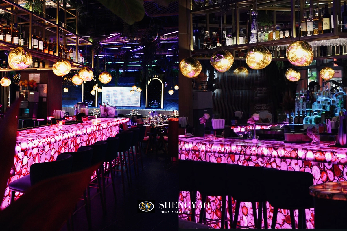 Restaurant agate bar counter