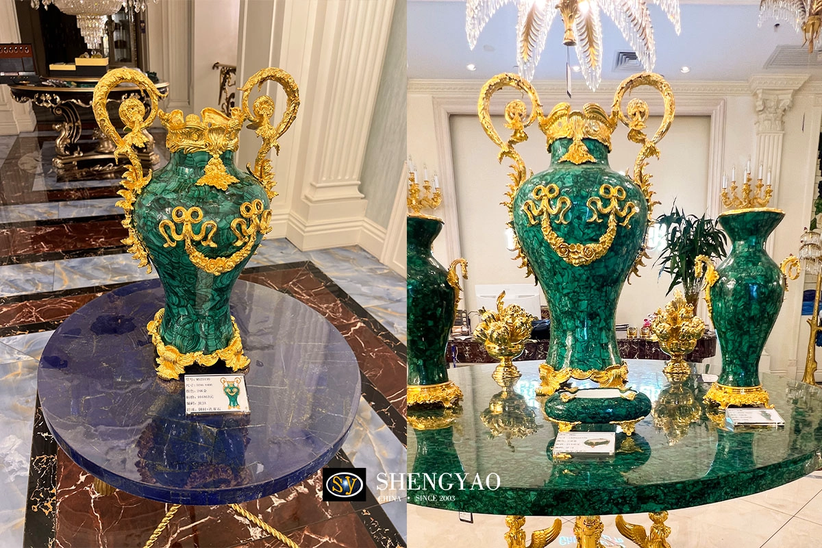 Luxury malachite decoration vase